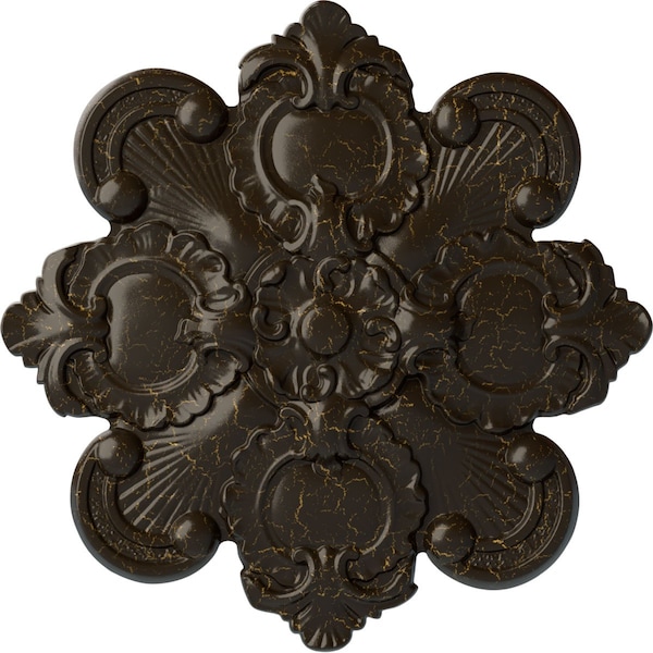 Ekena Millwork Katheryn Ceiling Medallion, Hand-Painted Stone Hearth Crackle, 18 1/8"OD x 1 1/4"P CM18KASHC - main
